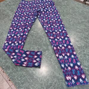 LuLaRoe Womens OS Disney Villains Maleficent Pink Blue Leggings Halloween